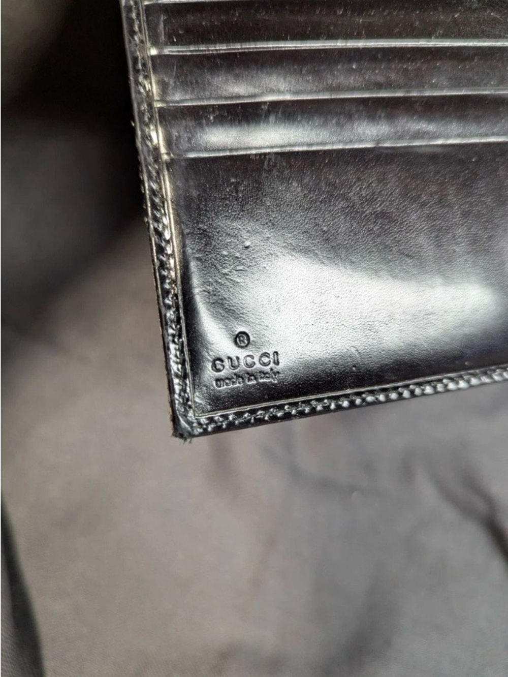 Vintage Gucci Jackie 1961 Bifold Wallet Black/Beige - Picture 5 of 6